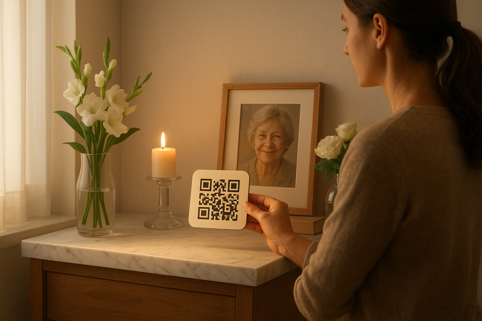 Código QR grabado en acero